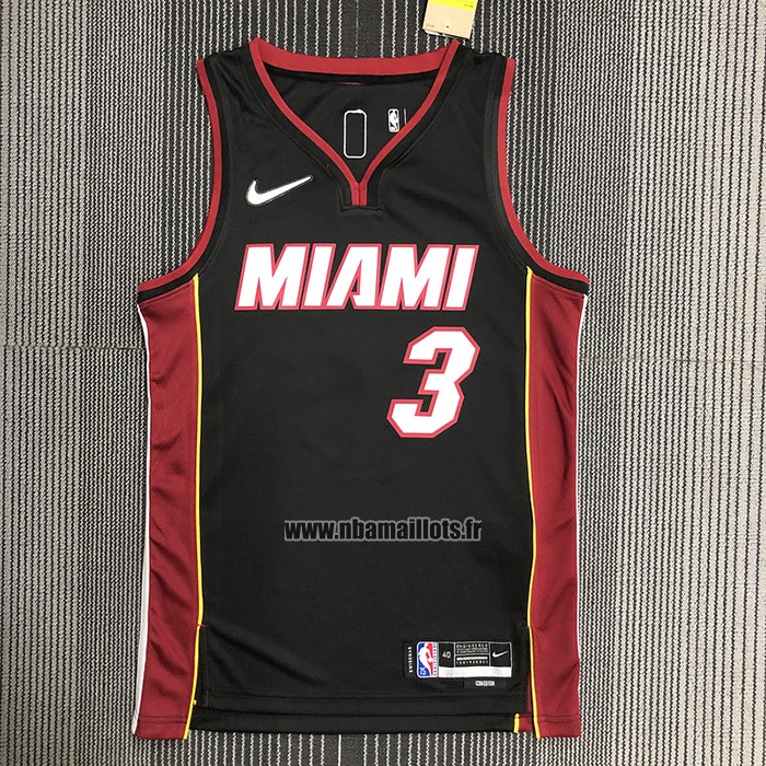 Maillot Miami Heat Victor Dwyane Wade NO 3 Icon Noir